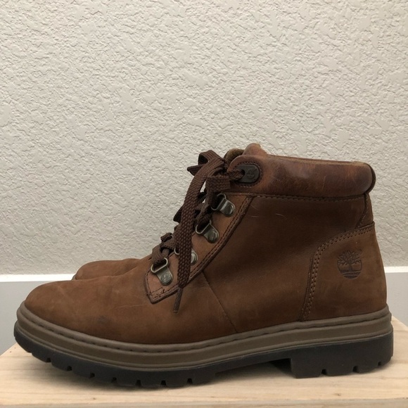 Timberland Dark Brown Leather Lace Up Hiking Boots 8.5 - Picture 5 of 11